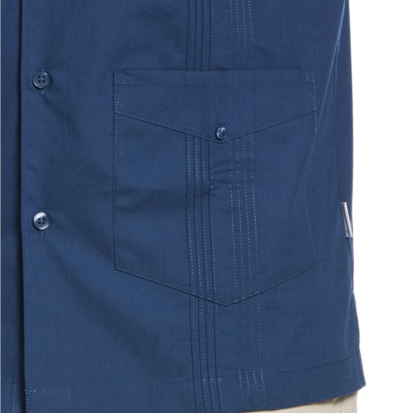 NWT Cubavera Four Pocket Guayabera Shirt Ensign Blue - Picture 3 of 16